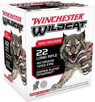 Winchester Wildcat Target/Plinking 22LR 40 gr Copper Plated DP 500 Rounds