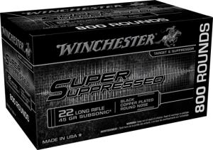Winchester Repeating Arms WIN AMMO SUPER SUPRESSED .22LR 1255FPS. 45GR. LEAD RN 800-PK. 