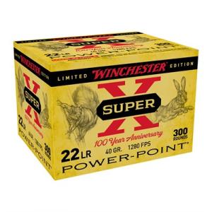 Winchester Super X 100 Year Anniversary .22 Long Rifle Ammunition 300 Rounds PP 40 Grain Limited Edition X22LRPP100
