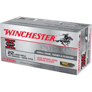 Winchester Super-X .22 Long Rifle 40 Grain Copper Plated Rimfire Ammunition 222 Rounds X22LRPPB 020892104693