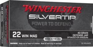 Winchester Silvertip Rimfire Ammunition .22 WMR 40 gr. JHP 1320 fps 50/ct