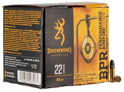 Browning BPR 22 LR 40 gr Lead Round Nose (LRN) 400 Rd Box