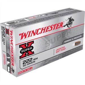 Winchester Super-X Ammo 222 Remington 50gr Pointed Sp - 222 Remington 50gr Pointed Soft Point 20/Box 105-202-926