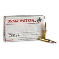 Winchester Usa White Box Ammo 7.62x51mm Nato 147gr Fmj - 7.62mm Nato 147gr Full Metal Jacket 20/Box 53441