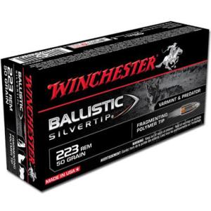 Ammo .223 Rem Winchester Supreme 50 Grain Ballistic Silvertip Bullet 3410 fps 20 Rounds SBST223