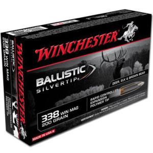 Winchester Supreme .338 Win Mag Ammo 200 Grain Nosler Ballistic Silvertip Bullet 2950 fps 20 Rounds