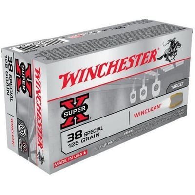 Winchester Winclean Ammo 38 Special 125gr Jsp - 38 Special 125gr Jacketed Soft Point 50/Box 020892211629
