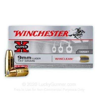 Winchester Win-clean 9mm 147gr 50rd - Box