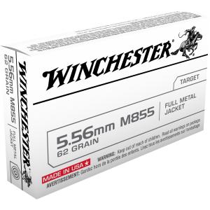 Winchester USA M855 Rifle Ammo, 5.56mm, 62-gr, FMJ