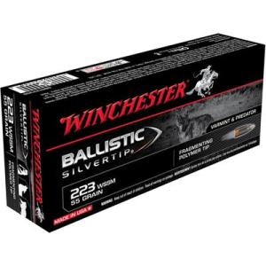 Winchester BALLISTIC SILVERTIP .223 Winchester Super Short Magnum 55 grain Fragmenting Polymer Tip Brass Cased Centerfire Rifle Ammo 20 Rounds