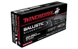 Winchester Supreme Ballistic Silvertip, .22-250 Remington, BST, 55 Grain, 20 Rounds