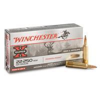 Winchester SUPER-X RIFLE .22-250 Remington 64 grain Power-Point Centerfire Rifle Ammo 20 Rounds X222502 X222502