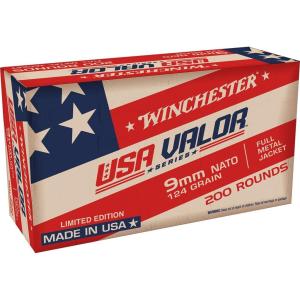 Winchester USA HANDGUN 9 mm Luger 124 grain Full Metal Jacket Centerfire Pistol Ammo 150 Rounds USA9NATO USA9NATO