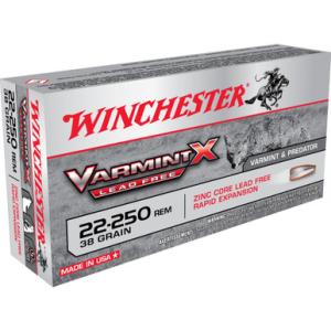 Winchester Varmint X .22-250 Rem Ammunition 38 Grain Hollow Point Lead-Free 4090 fps 200 Rounds