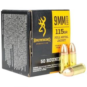 Browning Ammo 9mm 115gr FMJ 1190 FPS 50/box