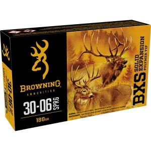 Browning BXS Copper Expansion 30-06 Springfield Ammo 180 Grain Solid Copper Polymer Tip Lead Free - B192430061 Box of 20 - brass case - MPN B192430061 ( UPC - 020892224742)