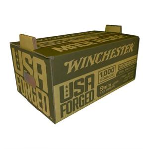 Winchester USA HANDGUN FORGED 9 mm Luger 115 grain Full Metal Jacket Steel Cased Centerfire Pistol Ammo 1000 Rounds WIN9SK 020892225251
