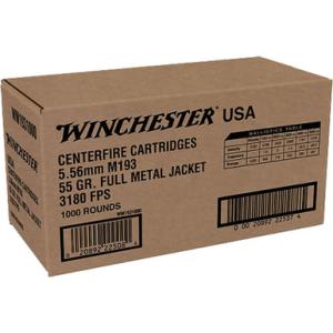Winchester USA 5.56 NATO M193 Ammo 1000 55 Grain FMJ 