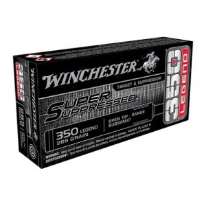 Winchester Super Suppressed 350 Legend Ammo - 350 Legend 255gr Full Metal Jacket Open Tip 20/Box