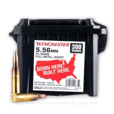 Winchester Lake City M193 Rifle Ammunition 5.56mm 55 gr. FMJ 3270 fps 300/ct (Polymer Ammo Can) 