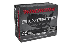 Winchester Silvertip 45 Automatic Ammo - 45 Acp 185gr Defense Jacketed Hollow Point 20/Box 020892227835