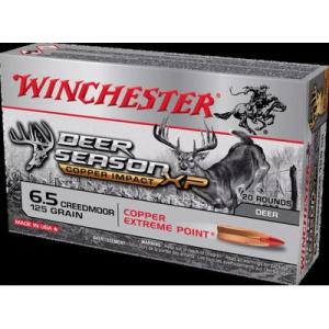 Winchester Copper Impact 6.5 Creedmoor 125 Grain Copper Extreme Point Centerfire Rifle 20 Rounds X65DSLF