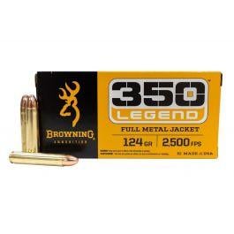 Browning Ammunition Full Metal Jacket 350 Legend Ammo - 350 Legend 124gr Full Metal Jacket 20/Box