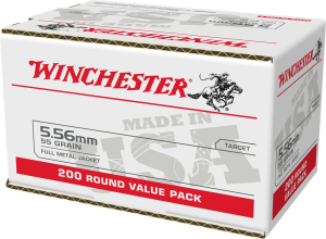 Winchester USA RIFLE 5.56x45mm NATO 55 grain Full Metal Jacket Brass Centerfire Rifle Ammo 420 WM193420CS