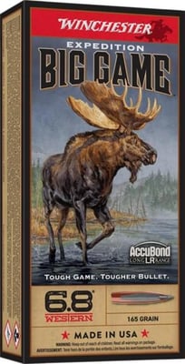Winchester Expedition Big Game Long Range Rifle Ammunition 6.8 Western 165 gr. PT 2970 fps 20/ct