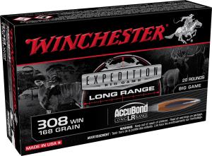 Winchester Expedition Big Game Long Range Rifle Ammo .308 Win 168 gr. PT 2860 fps 20/ct 020892229839