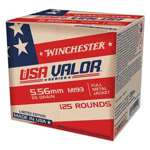 Winchester USA 5.56x45mm NATO 55 Grain Full Metal Jacket Centerfire Rifle Ammunition 125 Rounds USA193125 