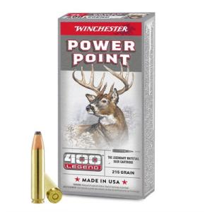 Winchester Power Point Rifle Ammunition 400 Legend 215 gr. SP 2250 fps 20/ct X4001