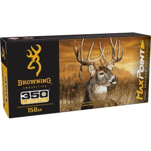 Browning Ammunition Max Point .350 Legend 150 gr PT 20rds Rifle Ammo for Reliable and Powerful Shooting - B192103502 