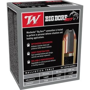Winchester Big Bore Handgun Ammunition .357 Mag 158 gr. JHP 1460 fps 20/ct