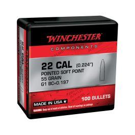 Winchester Ammunition .223 Remington 55 gr Reloading Bullets PSP 100rds - WB223SP55X WB223SP55X