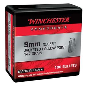 Winchester Bullet 9mm cal. .355" dia. 147 Grain JHP Not Loaded Ammo [FC-020892634220]