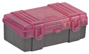 Plano Ammunition Box, Holds 50 Rounds of .41 Mag/.44 Mag/.45 LC Handgun Rounds, Charcoal/Rose, 6 Pack 1226-50 122650