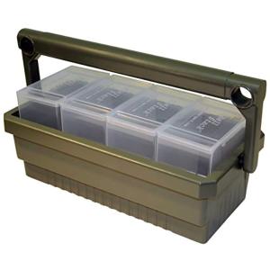 MTM Ssc Mtm Shotshell Box Caddy W/ 4 Ss25 Rnd Clear Shotshell Boxes - All 026057000541