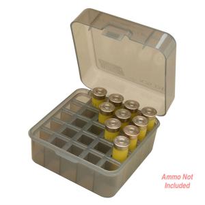 MTM S25D-11 Boite à Munitions Calibres 12/16/20 Jusqu'à 76MM 25 Munitions Fumé Transparent Boite de Rangement pour 25 Cart...