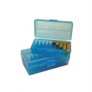 MTM 50 Round Flip-top Ammo Box 38/357 Cal (clear Blue) P50-38-24