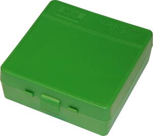 MTM Boîte De Munitions Pour Armes À Feu En Vert - Empilable Stockage - 100e .44 BISLET-FLIP-AMM-BX-44CAL-100