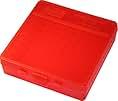 MTM 100 Round Flip-Top Ammo Box 40/45/10MM Cal (Clear Red) 026057115290