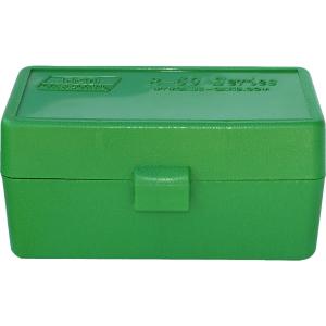 MTM RS-S-50-10 MTM AMMO BOX .22/6MM PPC & BR 50-ROUNDS FLIP TOP STYLE GREEN
