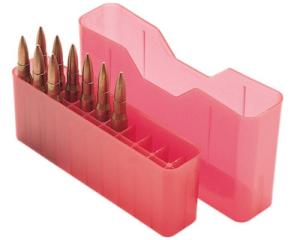 MTM 20 Round Slip-Top Magnum Rifle Ammo Box 300 Rem. ULTRA Mag. 300 Weatherby Mag., Clear Red