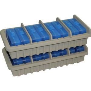 MTM Ammo Rack with 8-50 Round 9mm Luger/380 ACP Ammo Boxes Dark Earth/Clear Blue 026057362748