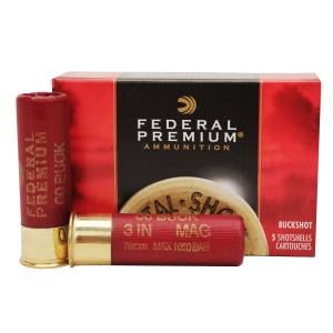 Federal Premium Vital-Shok Ammunition 12 Gauge 3" Buffered 00 Copper Plated Buckshot 15 Pellets Box of 5 P15800