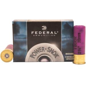 Federal Power-Shok Buckshot 16 ga 2 3/4" MAX 12 plts #1B 1225 fps - 5/box