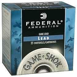 Fedderal Game-Shok Ammo 12 Gauge Magnum Load Shotshell 2-3/4" Shell #4 Shot 1-1/2 oz. 1260 fps 25 Rounds