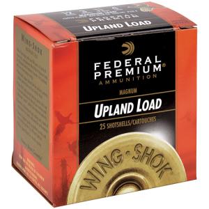 Federal Premium Wing Shok 20 Gauge 1 1/4 oz Upland Magnum Centerfire Shotgun Ammo 6 Shot 25 Rounds P258 P258 6