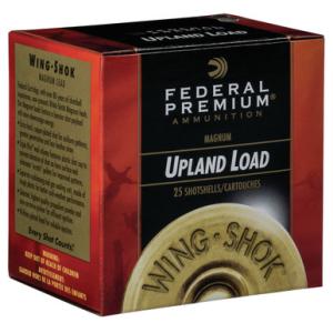 Federal Wing Shok Magnum Upland Load 20 Gauge Ammunition 2-3/4" #4 Copper Plated Lead Shot 1-1/8 Ounce 1175 fps